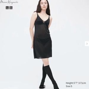 NWT Mame Kurogouchi Uniqlo Sheer black slip -- great for Valentines!